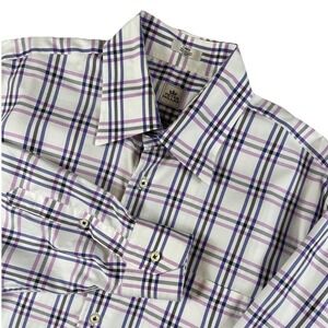 Peter Miller Crown Sport Button Up Plaid Long Sleeve‎ Shirt Size Large Cotton